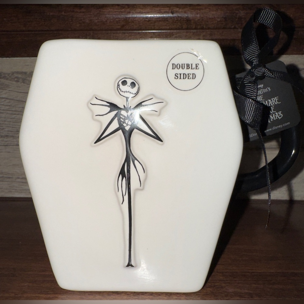 Disney Rae Dunn Nightmare Before Christmas Jack Skellington Coffin-Shaped Mug